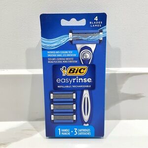 🟠5/$25 NEW Bic Easy Rinse 4 Blade Anti-Clogging Refillable Razor